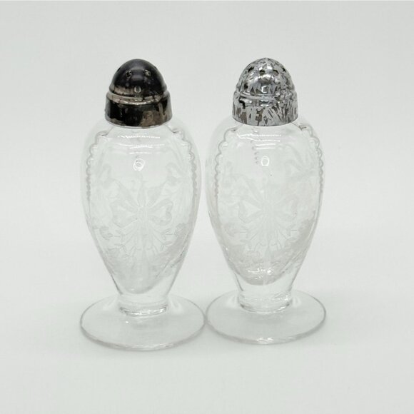 Vintage Heisey Orchid Salt and Pepper Shaker set in excellent condition - Picture 1 of 8